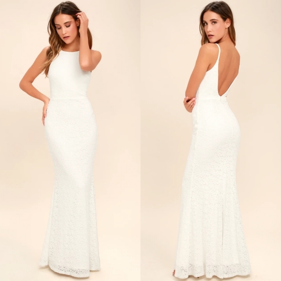 lulus ephemeral allure ivory lace maxi dress Lovely Ivory Dress - Lace Dress - Maxi Dress - $94.00